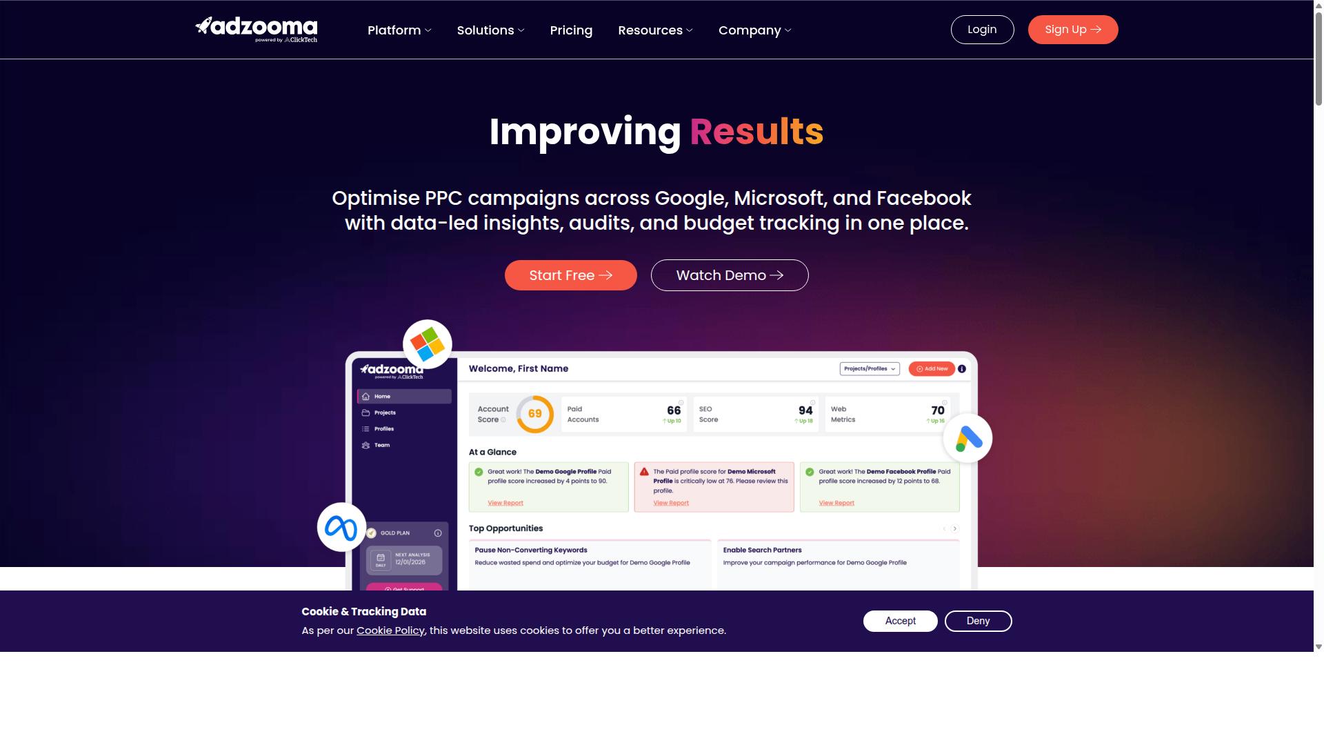 Adzooma website