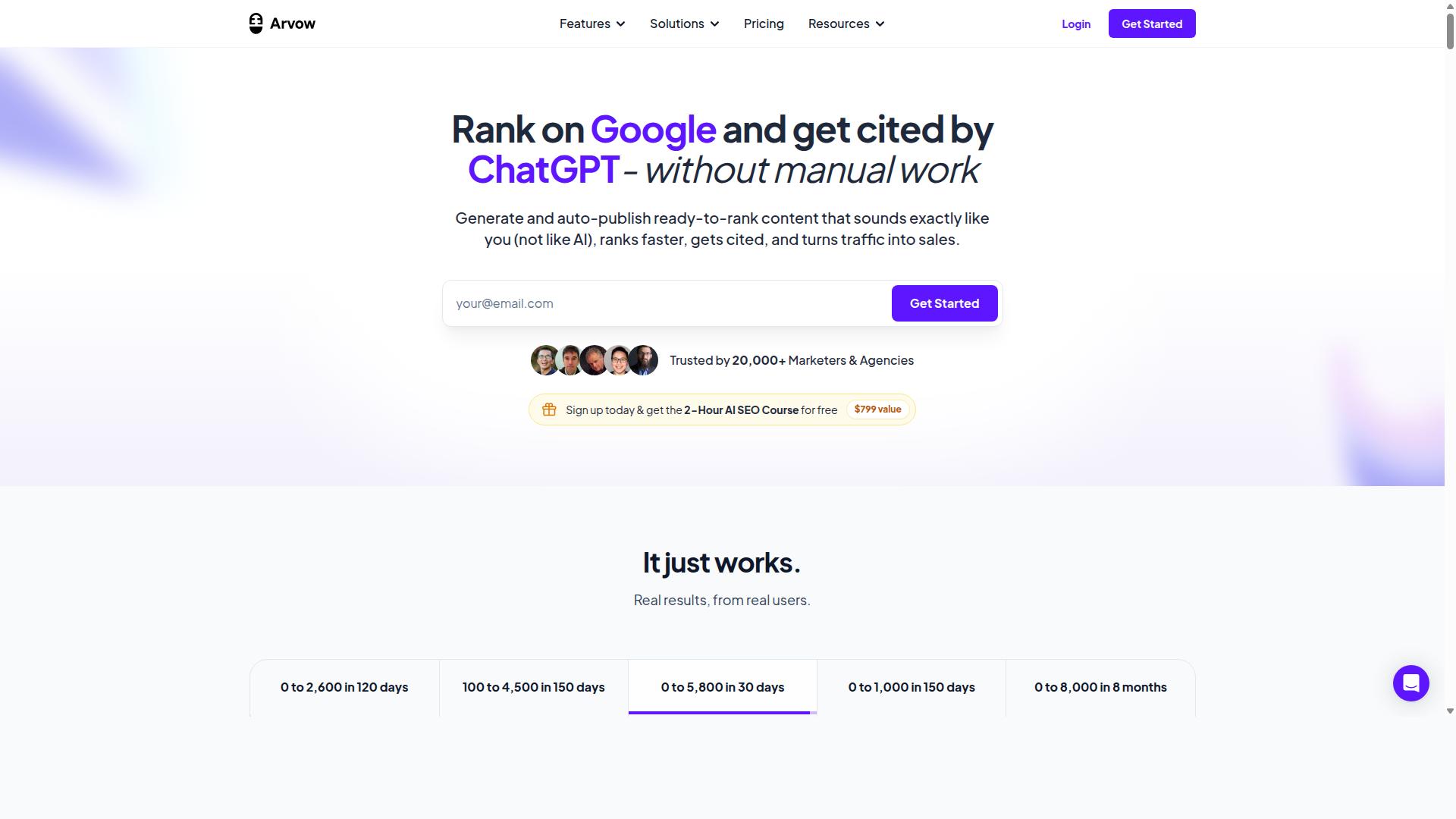 Arvow website